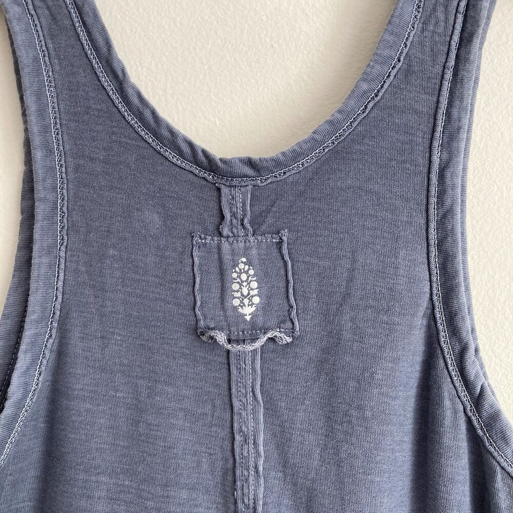 Free People Movement Womens Blue Gray 100% Cotton Tank Top Size XS Basic - Picture 7 of 8